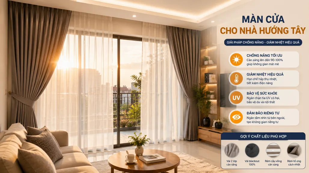 rèm cửa biên hòa cho nhà hướng tây
